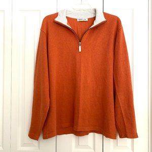 Old Navy Mens Pullover Sweatshirt 1/4 Zipper Front Orange Size 2XL